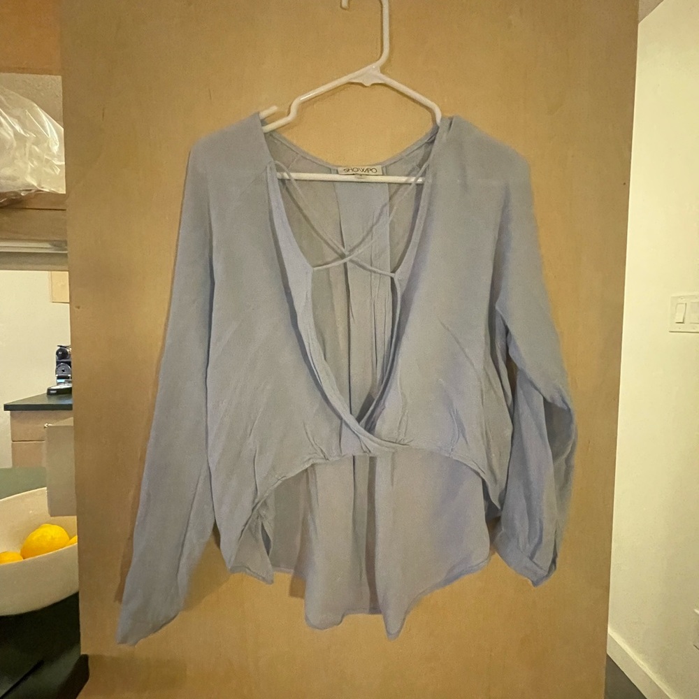 Showpo blue long sleeve top